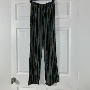 Brandy Melville Stripe Wide Straight Leg High Rise Pull On Pants Small